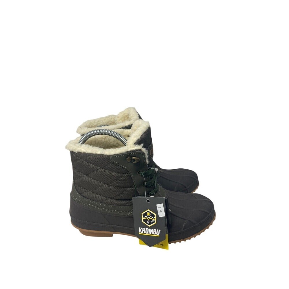 Khombu Winter / Duck Boots Women's Size 7 M Green Zany Faux Fur Waterproof
